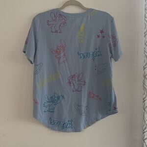 Disney Stitch all-over print t-shirt in light blue. Size XL